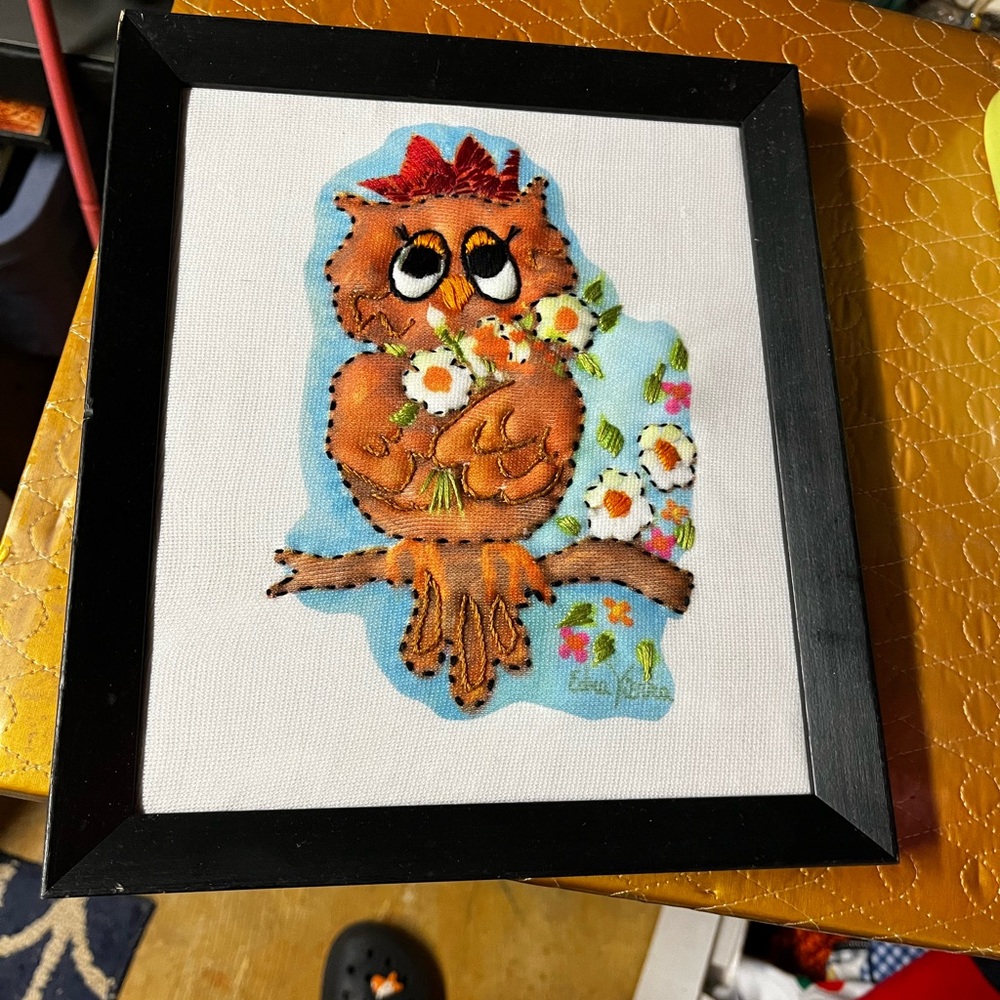 Vintage Edna Viera owl picture